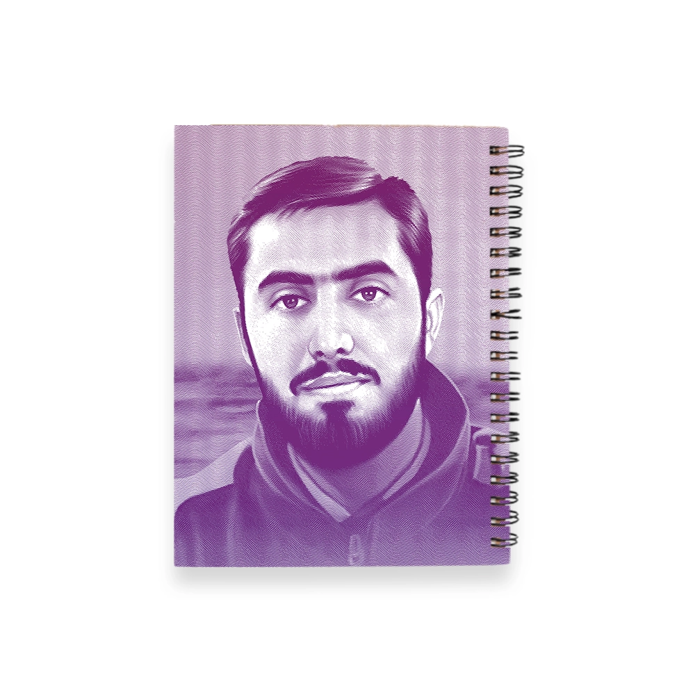 20202166 دفترچه یادداشت سیمی ۵۰ برگ ستارگان بهشت طرح شهید آرمان علی وردی - Image 1